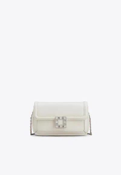 Roger Vivier Viv' Jeu De Fille Leather Clutch Bag In Beige