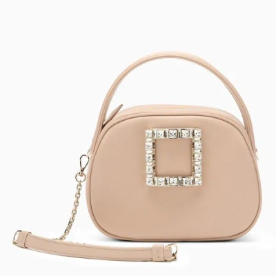 Roger Vivier Rhinestone Buckle Mini Leather Handbag For Women In Pink