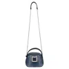 Roger Vivier Viv' Ladybug Top Handle Bag In Blue Cotton Denim In Blue