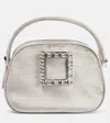 Roger Vivier Viv' Ladybug Velvet Shoulder Bag In Grey