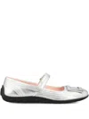 Roger Vivier Viv Low Leather Ballets In Silver