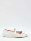 Roger Vivier Low Mary Janes Ballerina In Nappa Leather In White