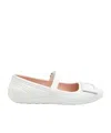 Roger Vivier Low Mary Janes Ballerina In Nappa Leather In White