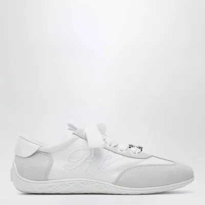 Roger Vivier Viv Low Sneakers In White Suede