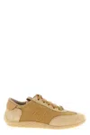 Roger Vivier Viv Low Leather-trimmed Satin Sneakers In Neutral