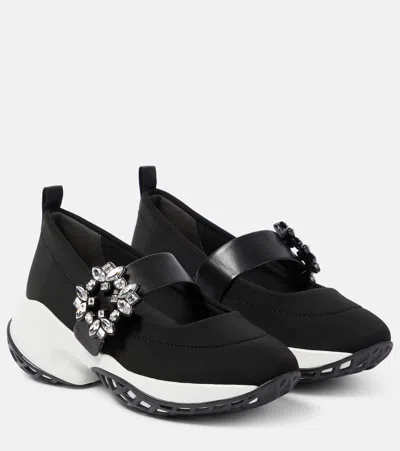 Roger Vivier Viv' Match Embellished Sneakers In Black