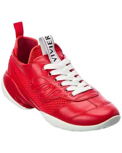 Roger Vivier Viv Match Leather & Mesh Sneaker In Red
