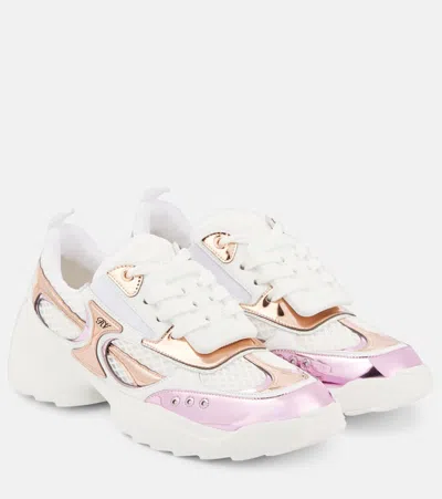 Roger Vivier Motor Run Platinum Trainers In Multicolour