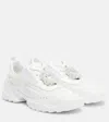 Roger Vivier Viv' On The Run Leather-trimmed Sneakers In White
