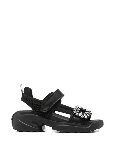 Roger Vivier Viv On The Run Sandals In Black