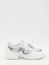 Roger Vivier Viv' On The Run Sneakers In Leather And Fabric