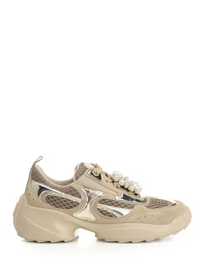 Roger Vivier Viv' On The Run Sneakers Beige In Neutral
