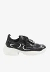 Roger Vivier Viv' On The Run Sneakers In Patent Leather And Fabric In Black