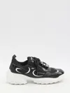 Roger Vivier Viv' On The Run Sneakers In Patent Leather And Fabric In Black