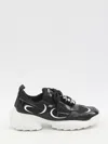 Roger Vivier Viv' On The Run Sneakers In Patent Leather And Fabric In Black
