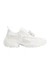 Roger Vivier Viv' On The Run Sneakers In Leather And Fabric In White