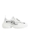 Roger Vivier Viv' On The Run Sneakers In Leather And Fabric In White