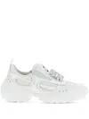 Roger Vivier Mesh Low-top Sneakers With Embellishments In White