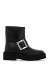 Roger Vivier High Met Bikers Ankle Boots With Buckle In Black