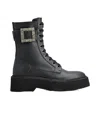 Roger Vivier Women Viv Rangers High Stra Lace-up Boot In Black