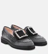 Roger Vivier Viv Rangers Crystal-embellished Denim Loafers In Schwarz