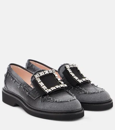 Roger Vivier Woman Loafers Charcoal Size 6.5 Textile Fibers In Gray