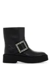 Roger Vivier Viv Rangers High Biker Booties In Black