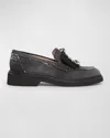 Roger Vivier Viv Rangers Crystal-embellished Denim Loafers In Nero