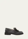 Roger Vivier Viv Rangers Crystal-embellished Denim Loafers In Nero