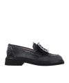 Roger Vivier Block Heel Loafer With Metallic Buckle Detail In Black