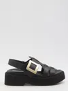 Roger Vivier Viv Rangers Buckled Flat Sandals