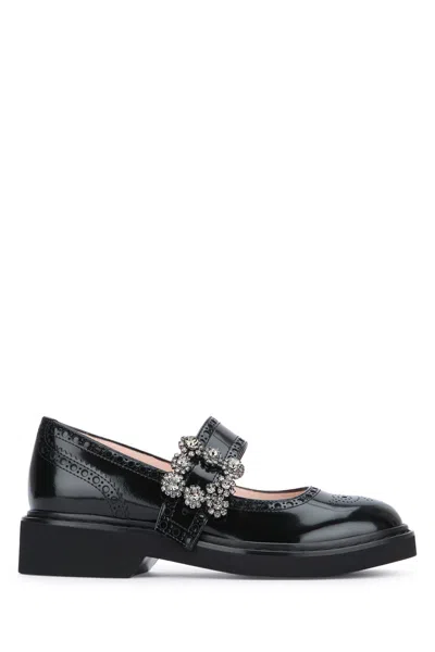 Roger Vivier Ballerine Con Cinturino Viv Rangers In Black