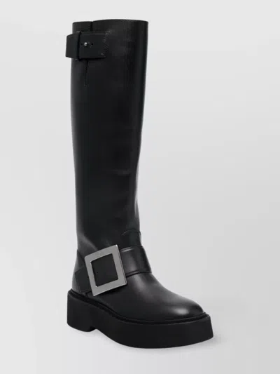 ROGER VIVIER VIV RANGERS HIGH LEATHER BOOTS