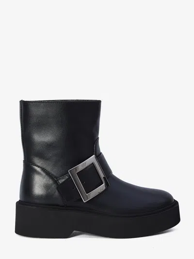 Roger Vivier Viv Rangers High Met Bikers Bootie In Black
