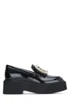 Roger Vivier Viv' Rangers Crystal Embellished Leather Loafers In Nero