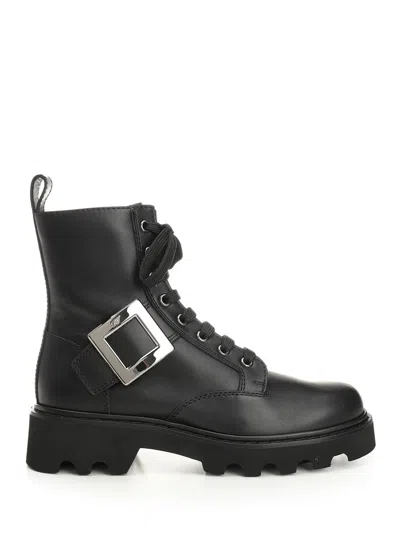 Roger Vivier Viv Rangers Lace-up Bootie 20 Boots Black