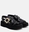 Roger Vivier Viv Rangers Buckled Flat Sandals
