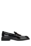 Roger Vivier Polished Calfskin Loafers With Metallic Buckle Detail In Black