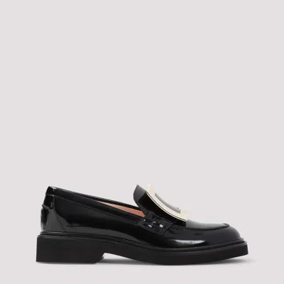 Roger Vivier Black Leather Loafer In Multi