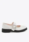 Roger Vivier Viv' Rangers Ballet Flats In White