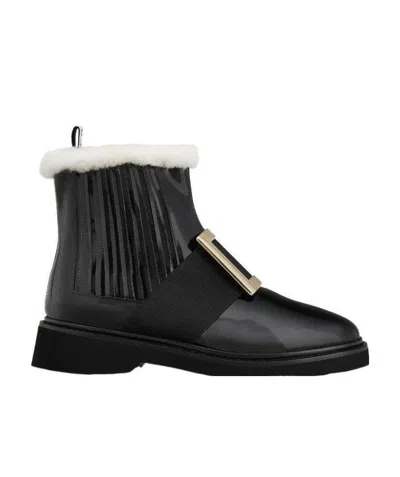 Roger Vivier Viv 'rangers Metal Buckle Boots In Multi