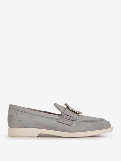 Roger Vivier Viv Rangers Moccasins In Light Grey