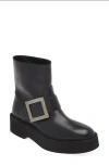 Roger Vivier High Met Bikers Ankle Boots With Buckle In Black