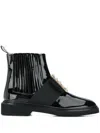 Roger Vivier Viv Rangers Patent Leather Boots