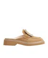 Roger Vivier Viv Rangers Buckle-detailed Suede Mule Loafers In Nude
