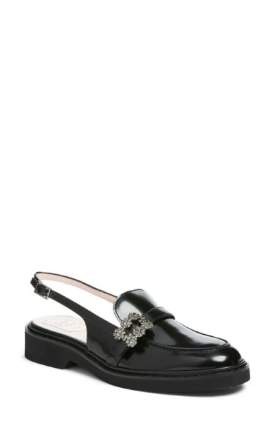 Roger Vivier Viv Rangers Crystal-embellished Leather Slingback Loafers In Black