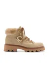 Roger Vivier Viv Rangers Truck Shearling Booties In Brown