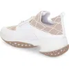 Roger Vivier Viv Run Crystal Embellished Buckle Sneaker In Bianco/daino