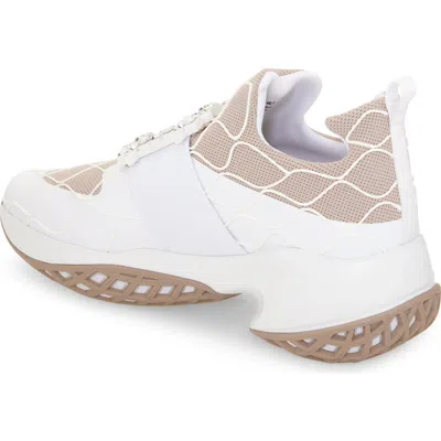 Roger Vivier Viv Run Crystal Embellished Buckle Sneaker In Bianco/daino