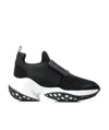Roger Vivier Viv Run Mesh And Leather Sneakers In Black